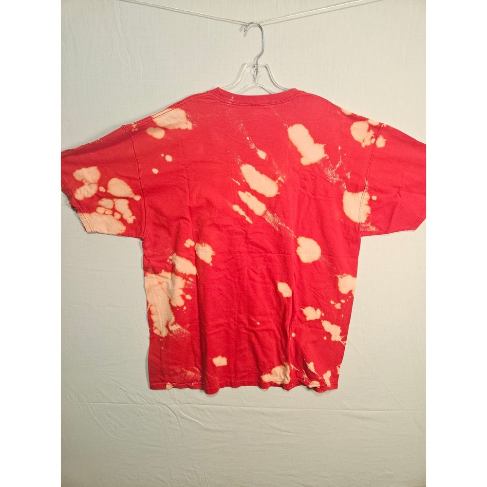Champion Mens XL Red Bleach Dye Tie Dye Short Sleeve T-Shirt Embroidered vintage - Picture 4 of 7